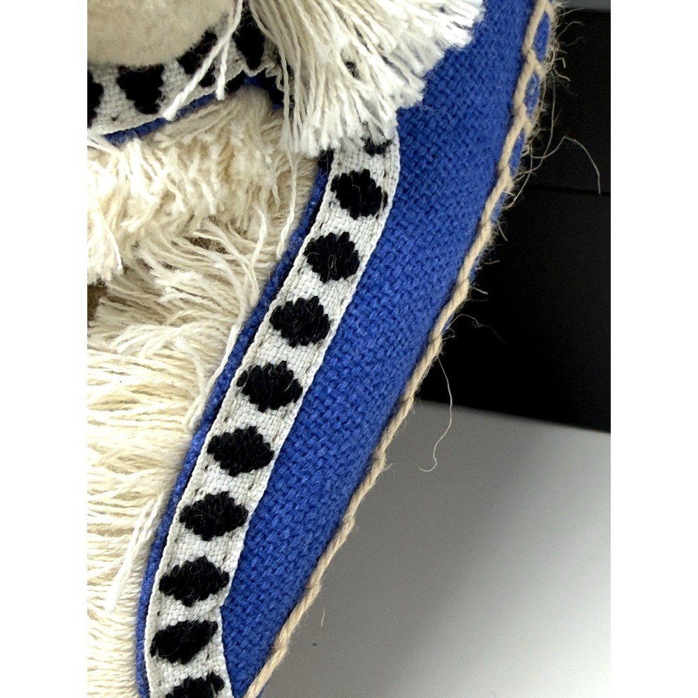 Tonivis Canvas Pom-Pom Fringe Trim Slip On Espadrilles Mules Flat Blue Women's 9 - Picture 8 of 10